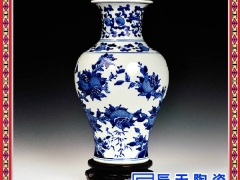 裂纹釉景德镇青花花瓶 官窑仿古青花瓶 工艺品摆设定制图3