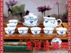 茶具套装 陶瓷功夫茶具青花瓷盖碗茶杯办公泡茶整套图3