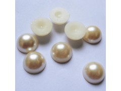 diy饰品配件批发3-14MM半边塑料珍珠 半圆珍珠(珍珠色白色)粘贴片图1