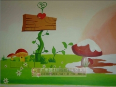 墙体彩绘3d立体画幼儿园彩绘找广州粤江彩绘图1