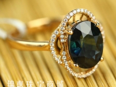 蓝宝石戒指，锦惠珠宝商城，厂家直销图1