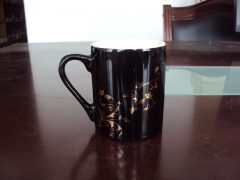 厂家供应广告色釉陶瓷杯定制logo 黑色马克杯水杯咖啡杯子图1