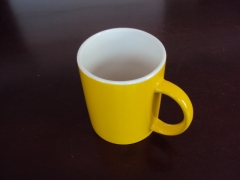 厂家供应陶瓷杯色釉马克杯 礼品杯内白外黄杯子 定制logo图3