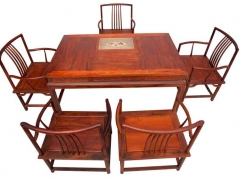 天匠红木家具,明式泡茶桌,老挝红酸枝泡茶桌图1