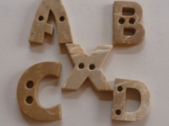 字母ABCDX椰子纽扣，椰壳纽扣图1