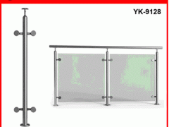 YK-9128 欧式简约泳池护栏 双边夹立柱 玻璃护栏图1