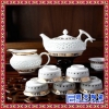 日用青花功夫茶具套装  生产手工陶瓷茶具价格  花鸟清淡茶具