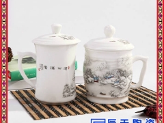 青花瓷陶瓷茶杯特价批发  釉下彩陶瓷礼品茶杯图1
