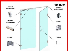 YK-B001 浴室移门配件 整套 不锈钢 整体浴室移门图1