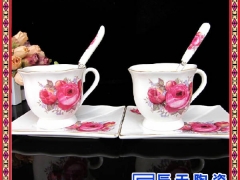 欧式印花玫瑰陶瓷咖啡具套装 礼品 高档饮品用具咖啡具茶具图3