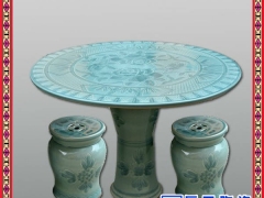 陶瓷桌凳，园林装饰休闲桌凳，陶瓷象棋桌凳图2