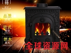 澳洲纽波特欧式独立铸铁燃木真火壁炉芯实木取暖炉图1