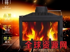 热销别墅客厅专用纽波特实木取暖欧式铸铁真火壁炉燃木内嵌壁炉芯图1