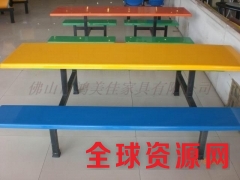 学校饭厅玻璃钢餐桌椅广东鸿美佳厂家提供尺寸和批发价格图2