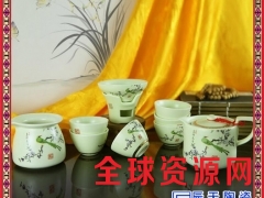 简约白瓷带竹艺托盘功夫茶具套件图3