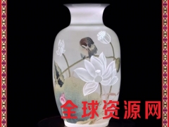 景德镇陶瓷手工粉彩半刀泥花瓶中式家居装饰创意摆件图1