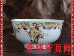景德镇陶瓷寿碗定制/做 陶瓷百寿碗送老人 红灯笼寿公寿桃碗图2