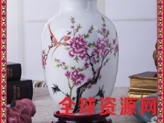 新中式陶瓷粉彩花鸟花瓶家居客厅博古架装饰工艺品礼品小摆件图1