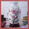 新中式陶瓷粉彩花鸟花瓶家居客厅博古架装饰工艺品礼品小摆件