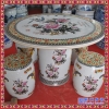 景德镇釉上粉彩和平富贵款陶瓷桌凳套装 户外庭院桌椅组合
