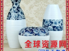 欧式陶瓷花瓶花器 礼品陶瓷摆设三件套图1