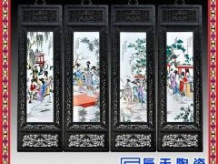 私人定制大师手绘瓷板画 中式壁画茶室玄关挂画客厅装饰画礼品图1