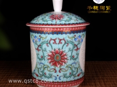 景德镇陶瓷茶杯可定制画面  陶瓷茶杯礼品包装图1
