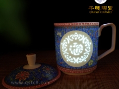 景德镇陶瓷茶杯可定制画面  陶瓷茶杯礼品包装图2