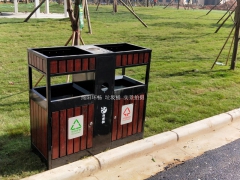 环畅供应钢木垃圾箱 景区垃圾箱 质量可靠图1