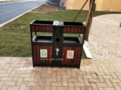 环畅供应钢木垃圾箱 景区垃圾箱 质量可靠图2