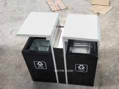 重庆巫溪县户外垃圾桶 钢板垃圾箱图1