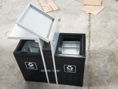 重庆巫溪县户外垃圾桶 钢板垃圾箱图2