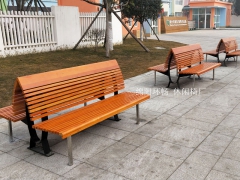 重庆双排靠背座椅 塑木休息椅 广场椅图2