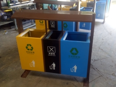 武侯祠钢板垃圾桶 景观垃圾箱 分类垃圾箱图2