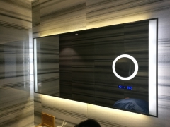 定制酒店浴室镜加放大镜时间温度功能镜防雾智能镜（招代理加盟）图2