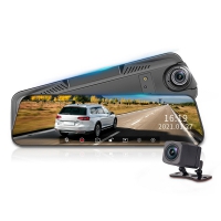 行车记录仪 高清1080p流媒体后视镜倒车影像全屏触控